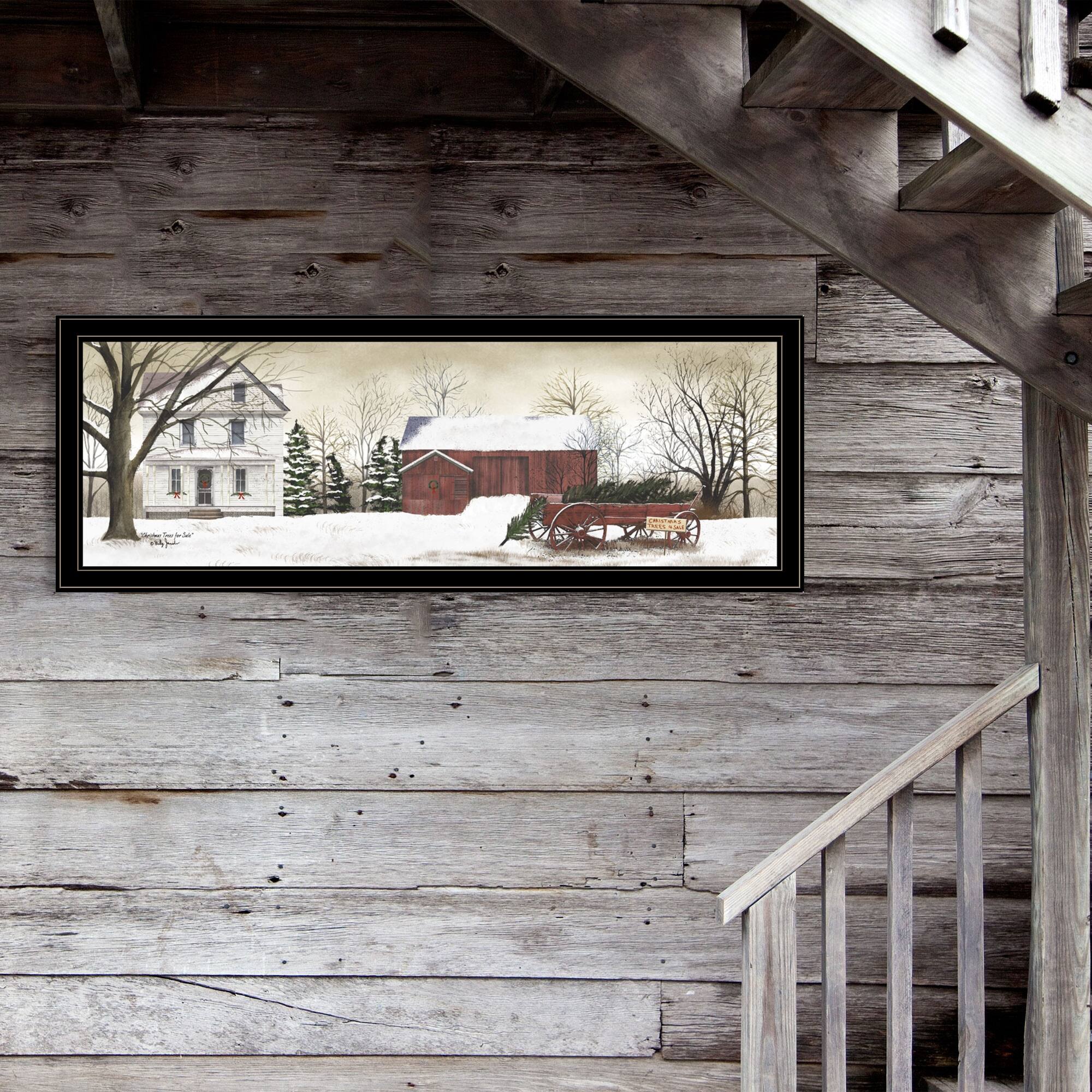 Left. TinyHomie - Decor 4U Christmas Trees for Sale Framed Wall Art Billy Jacobs - white.