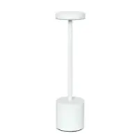 Simple Designs - 12.75" Mushroom Magic Disc Dimming & Rechargeable Cordless 4-Way Touch Sensor Stick Desk Lamp - White - Front_Zoom