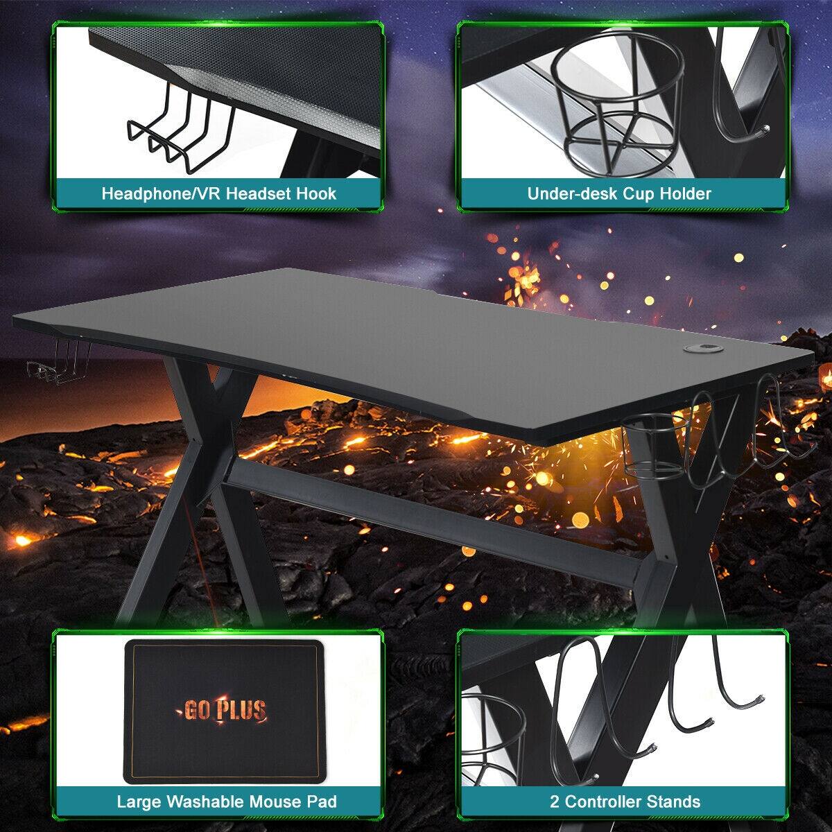 Headphone/VR Headset Hook, Under-desk Cup Holder, Large Washable Mouse Pad, 2 Controller Stands