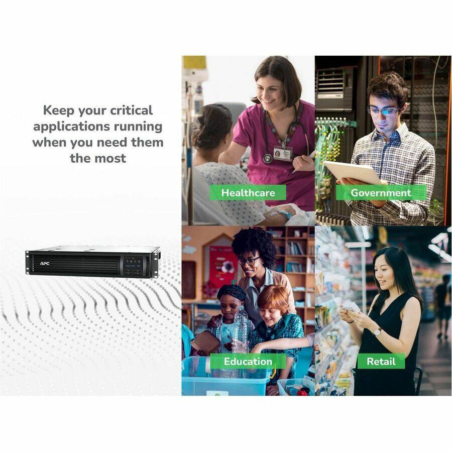 Alt View 3. APC - APC Smart-UPS, Line Interactive, 750VA, Rackmount 2U, 120V, 6x NEMA 5-15R outlets, SmartConnect Port+Network Card, AVR - Black.