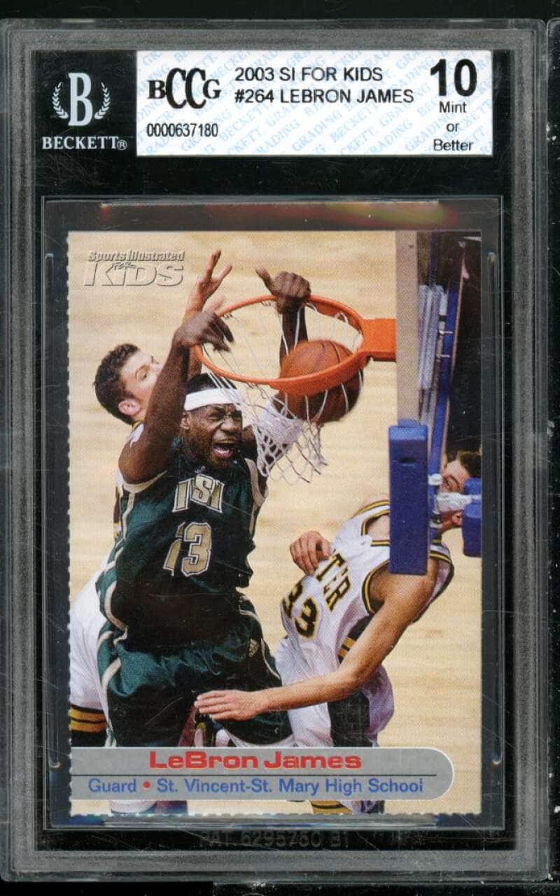 Topps - LeBron James Rookie Card 2003 SI For Kids #264 BGS BCCG 10