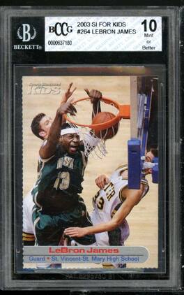 Topps - LeBron James Rookie Card 2003 SI For Kids #264 BGS BCCG 10