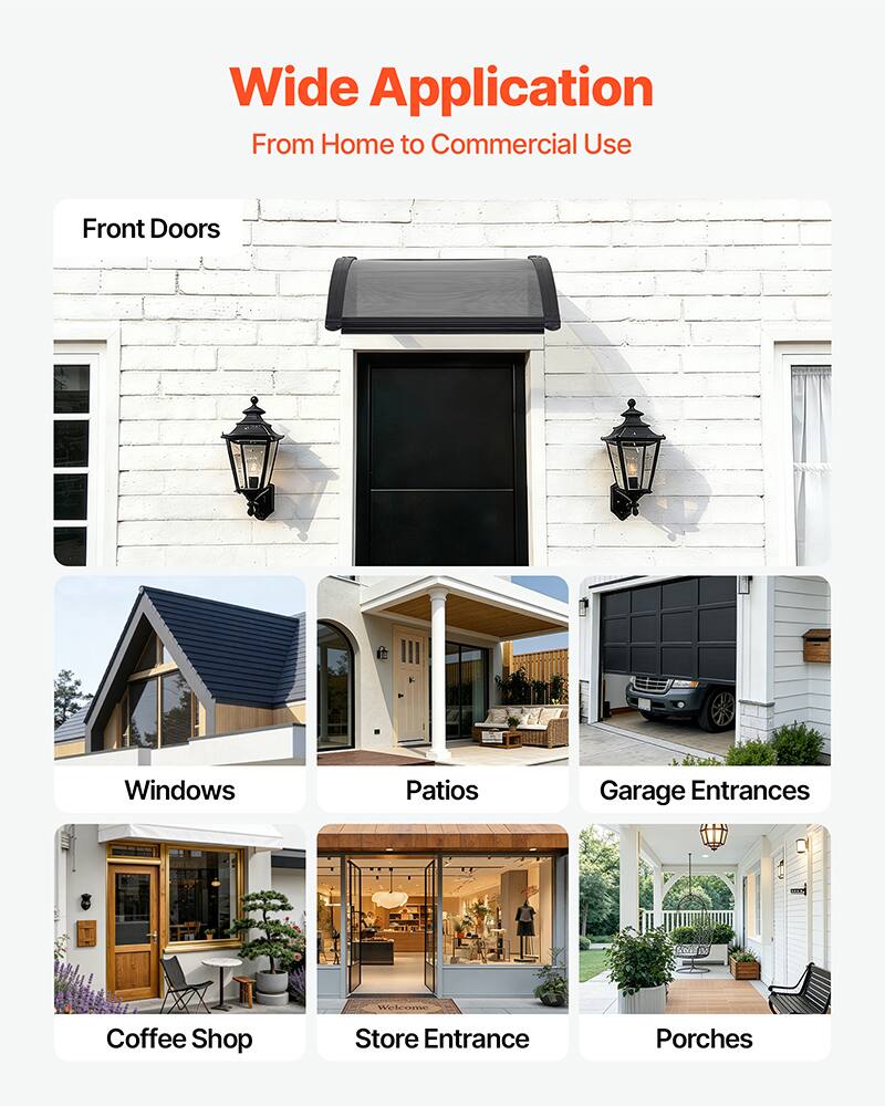 Wide Application  
From Home to Commercial Use  

Front Doors  
Windows  
Patios  
Garage Entrances  
Coffee Shop  
Store Entrance  
Porches