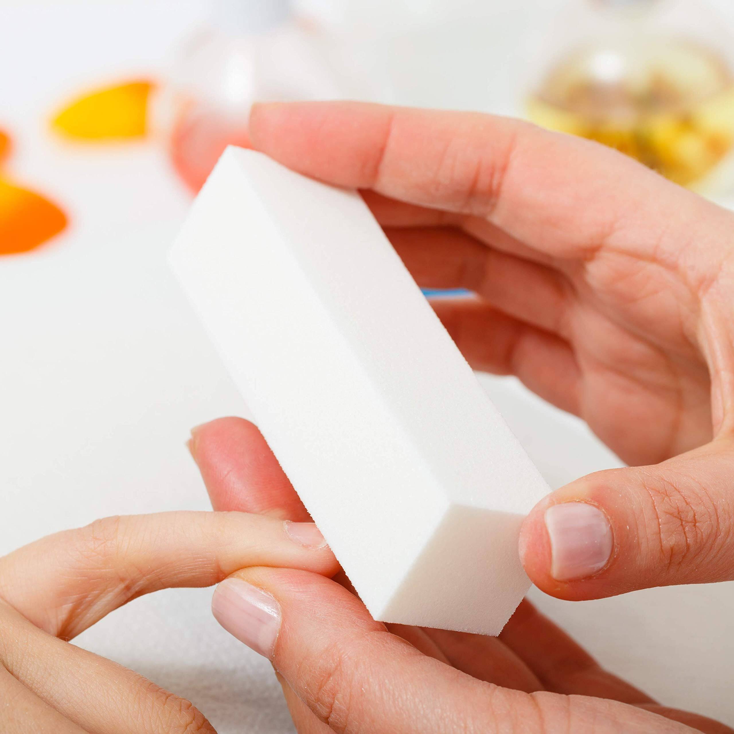 Alt View 2. Stylel Star - Pack Buffer Blocks Nails Sided Medium Grit White Built Last Way 120 Salon Grade Sanding Surfaces Consistent Edges Render.