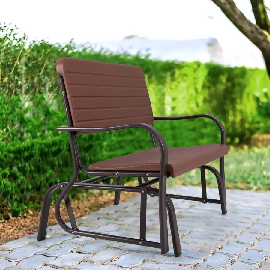 Long Bench Rocker Costway Outdoor Patio Swing Porch Rocker Glider Bench Loveseat Garden ...