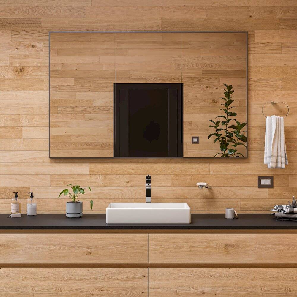 Back. Alfi - White 24" Modern Rectangular Above Mount Ceramic Sink - White.