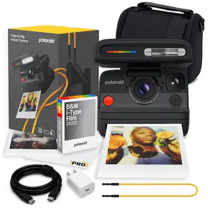 Polaroid Flip Instant Camera polaroid polaraid 4.0 L Type B&W i-Type Film Back & white 1 bnotanc motce IL polaroid polaroid polaroid a HYPERFOCAL 24-103m : SONER CUs PRO