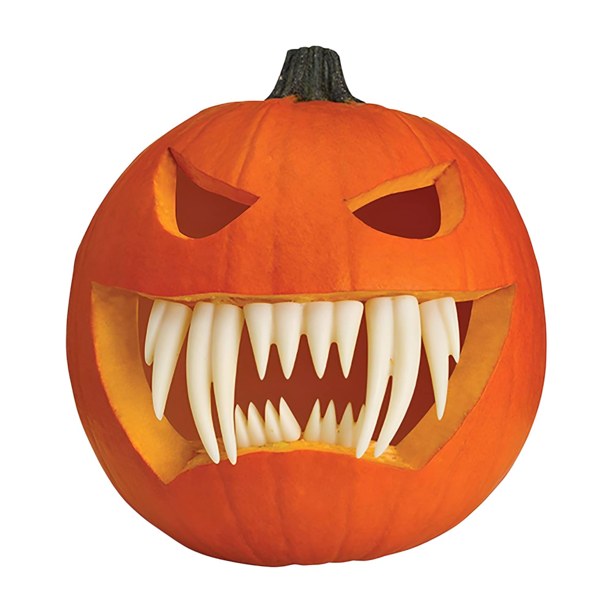 Front. Funworld - Halloween Pumpkin Accessory Kit | Fang Teeth - White.