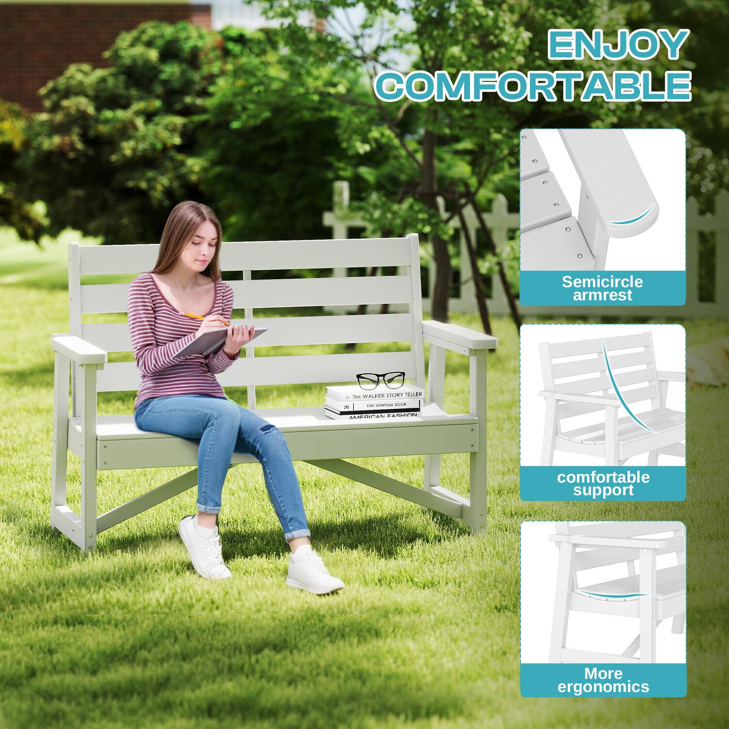 ENJOY COMFORTABLE

- Semicircle armrest
- comfortable support
- More ergonomics