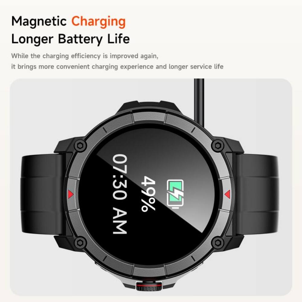 Magnetic Charging  
Longer Battery Life  

While the charging efficiency is improved again, it brings more convenient charging experience and longer service life  

07:30 AM  
49%