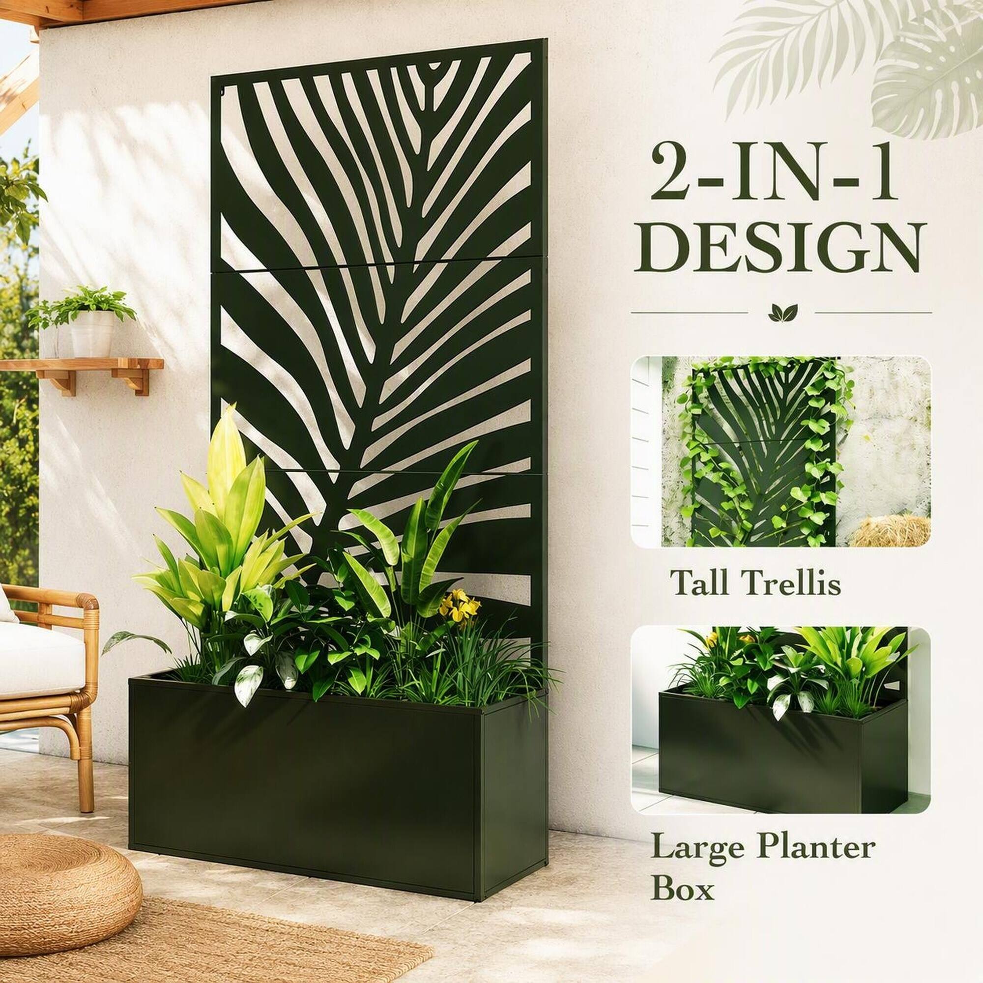 2-IN-1 DESIGN

Tall Trellis

Large Planter Box