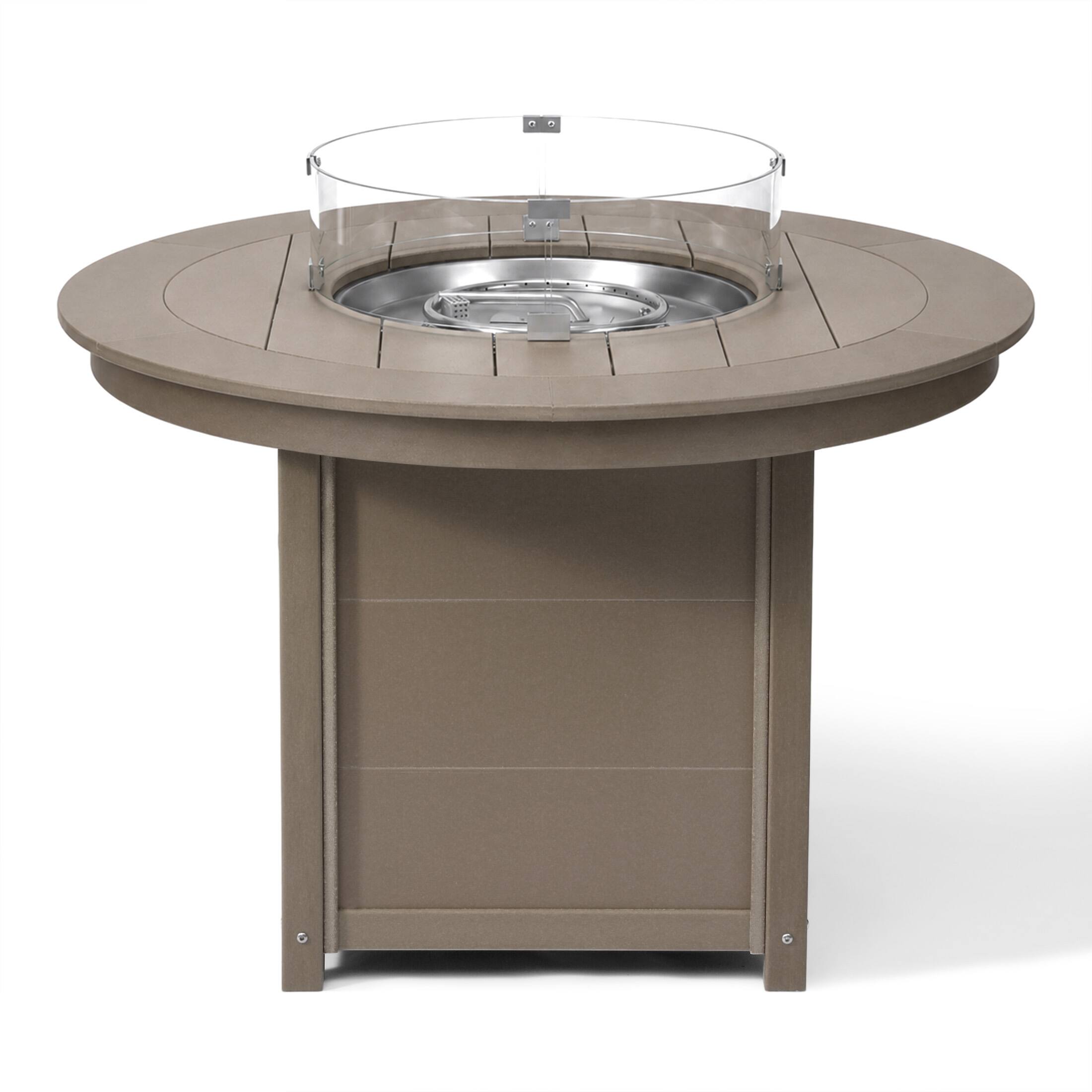 Alt View 1. WestinTrends - WestinTrends Helios 47" Modern Outdoor Patio Propane Gas Round Fire Pit Table - Weathered Wood.