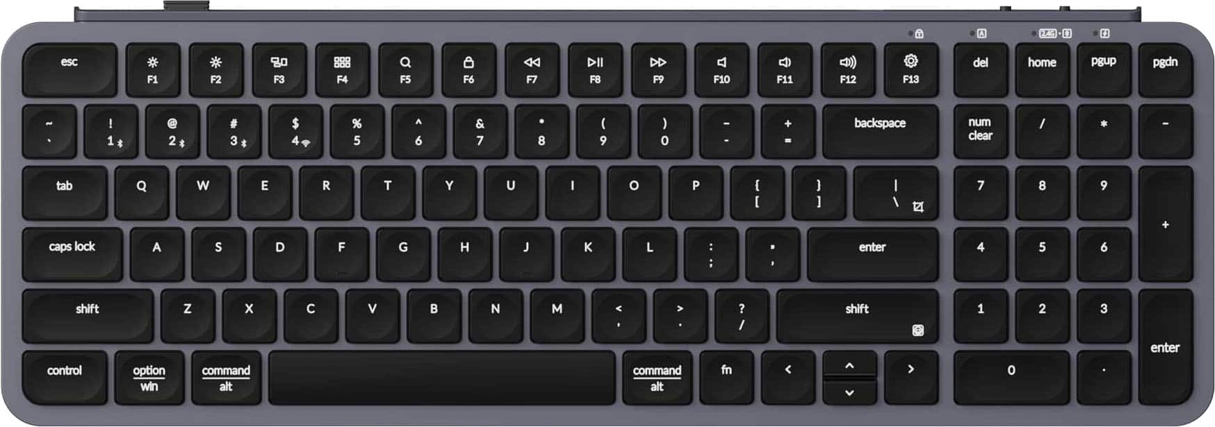 Keychron - B2 Pro 96% Custom Wireless Keyboard with Programmable ZMK Support - Space Gray
