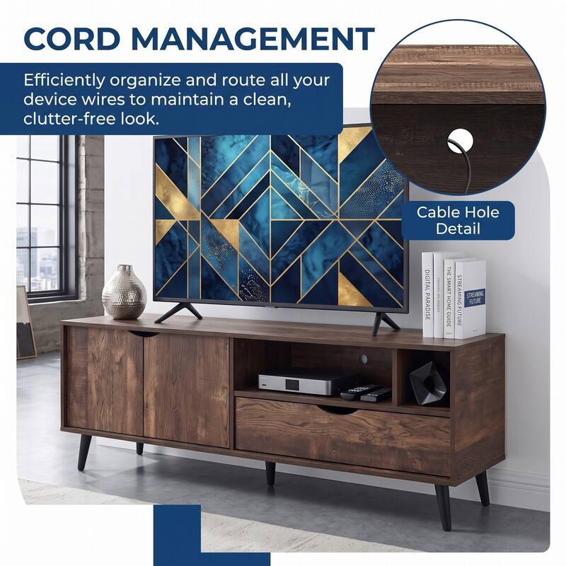 CORD MANAGEMENT  
Efficiently organize and route all your device wires to maintain a clean, clutter-free look.  

Cable Hole Detail  

THE DIGITAL SMART STREAMING HOME FUTURE PARADISE GUIDE