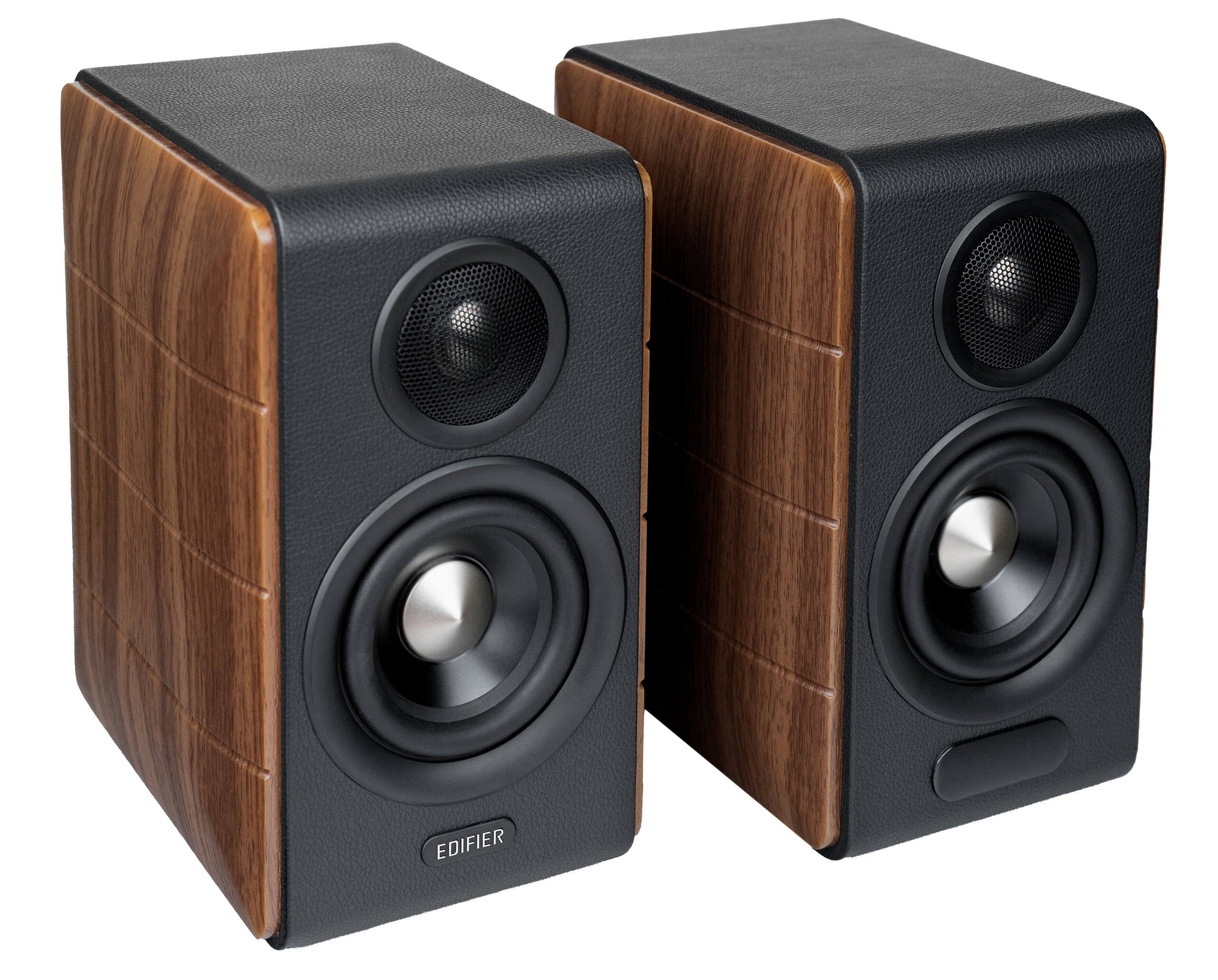 Angle. Edifier - S880DBMKII Audiophile Hi-Fi/Hi Res Active Bookshelf 2.0 Speakers, Computer Speakers (Pair) - Walnut.