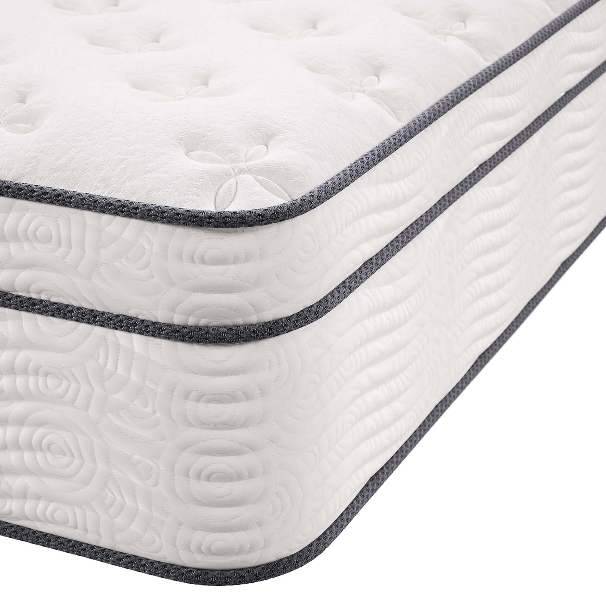 Angle. Modway - Jenna 14" Innerspring and Foam Twin Mattress by Modway - White.