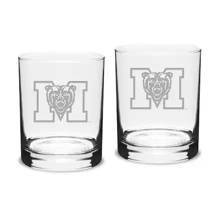 Front. Jardine - Mercer Bears 14oz. 2-Piece Classic Double Old-Fashioned Glass Set - Multicolor.