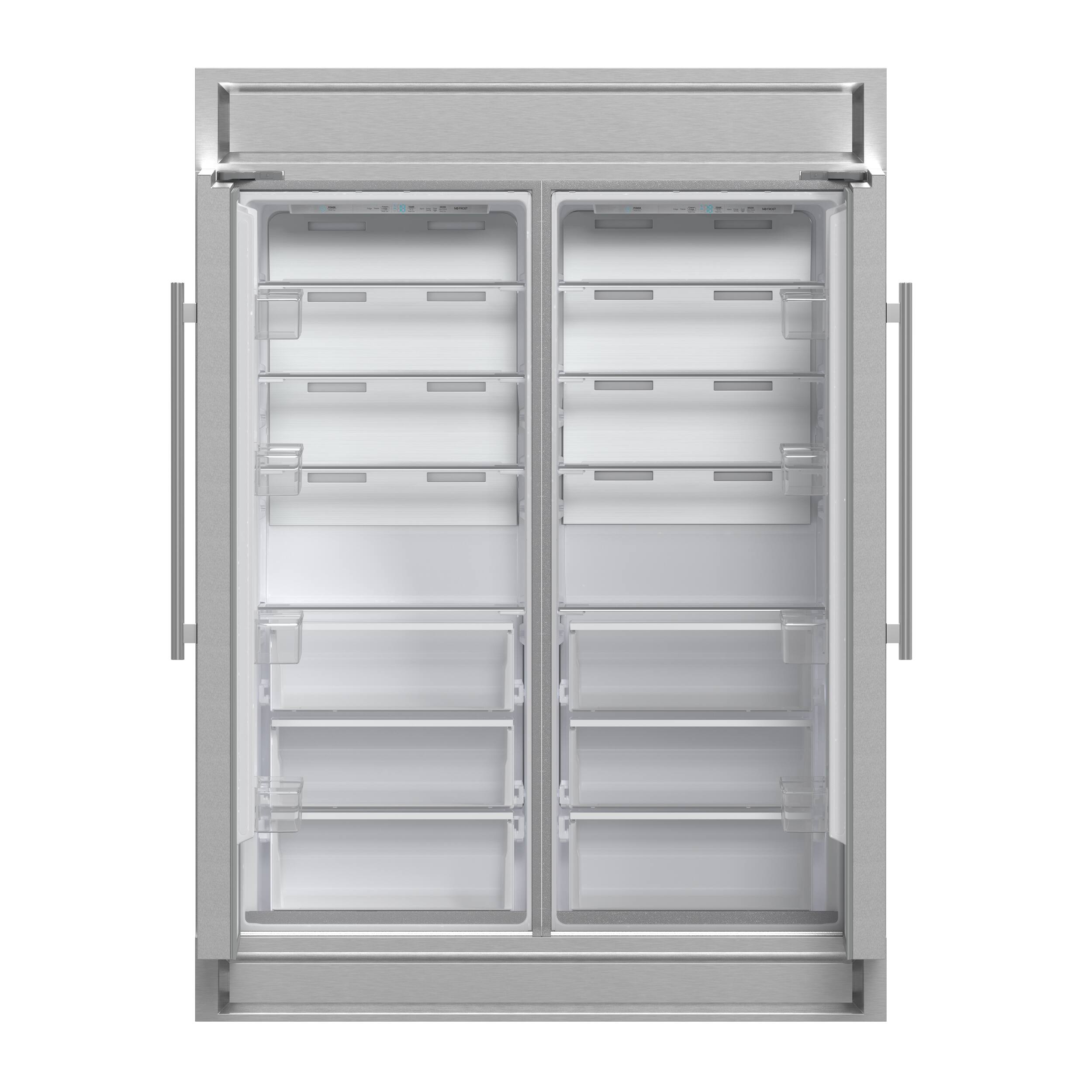 Alt View 2. Forno Appliances - Maderno 27.2 Cu. Ft. Built-In Side-by-Side Convertible Refrigerator/Freezer with Decorative Grill - Stainless Steel.