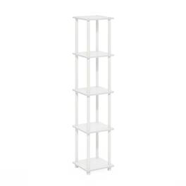 Furinno - Turn-N-Tube 5-Tier Corner Square Rack Display Shelf, White/White - White