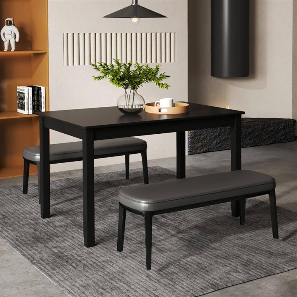 Alt View 5. Resenkos - End Table,Dining Table, Living Room Table,48-In Wooden Dining Table for 4 People Rectangular Kitchen Table - Black.