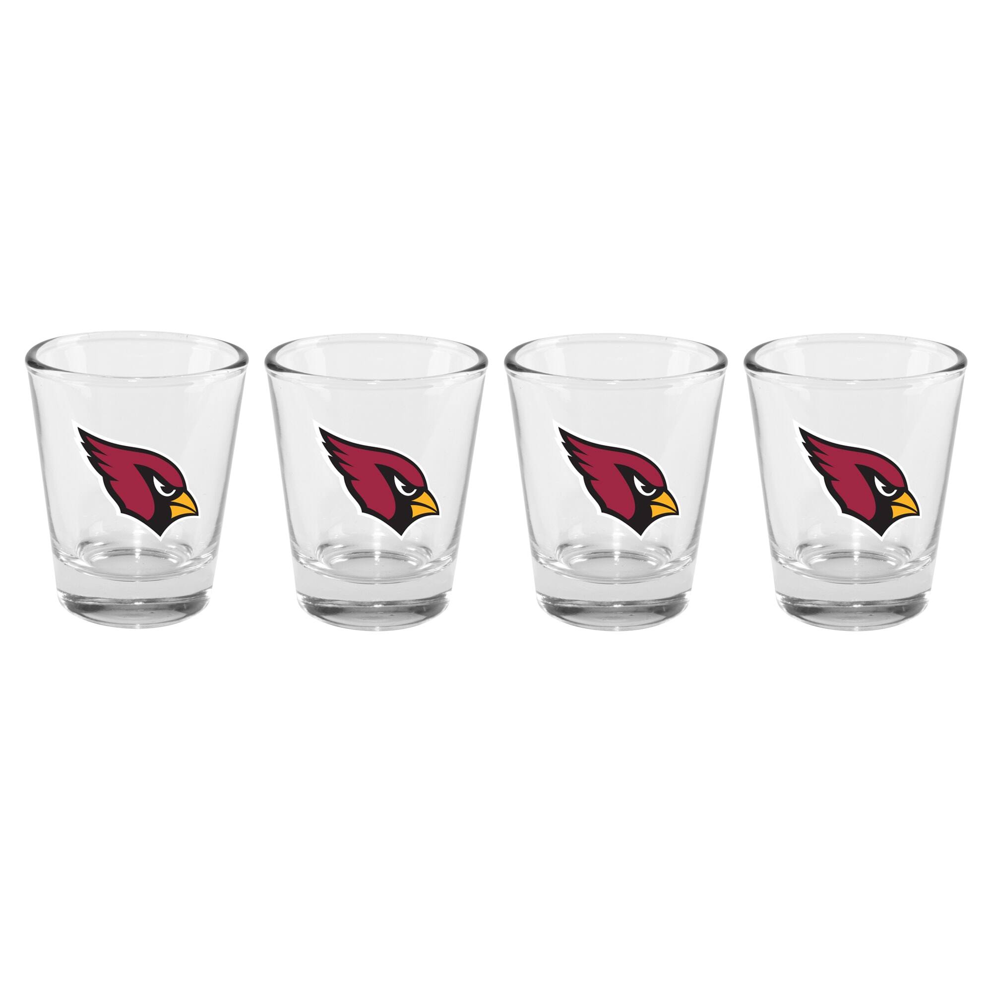 Front. The Memory Company - Arizona Cardinals 4-Pack 2oz. Shot Glass Set - Multicolor.