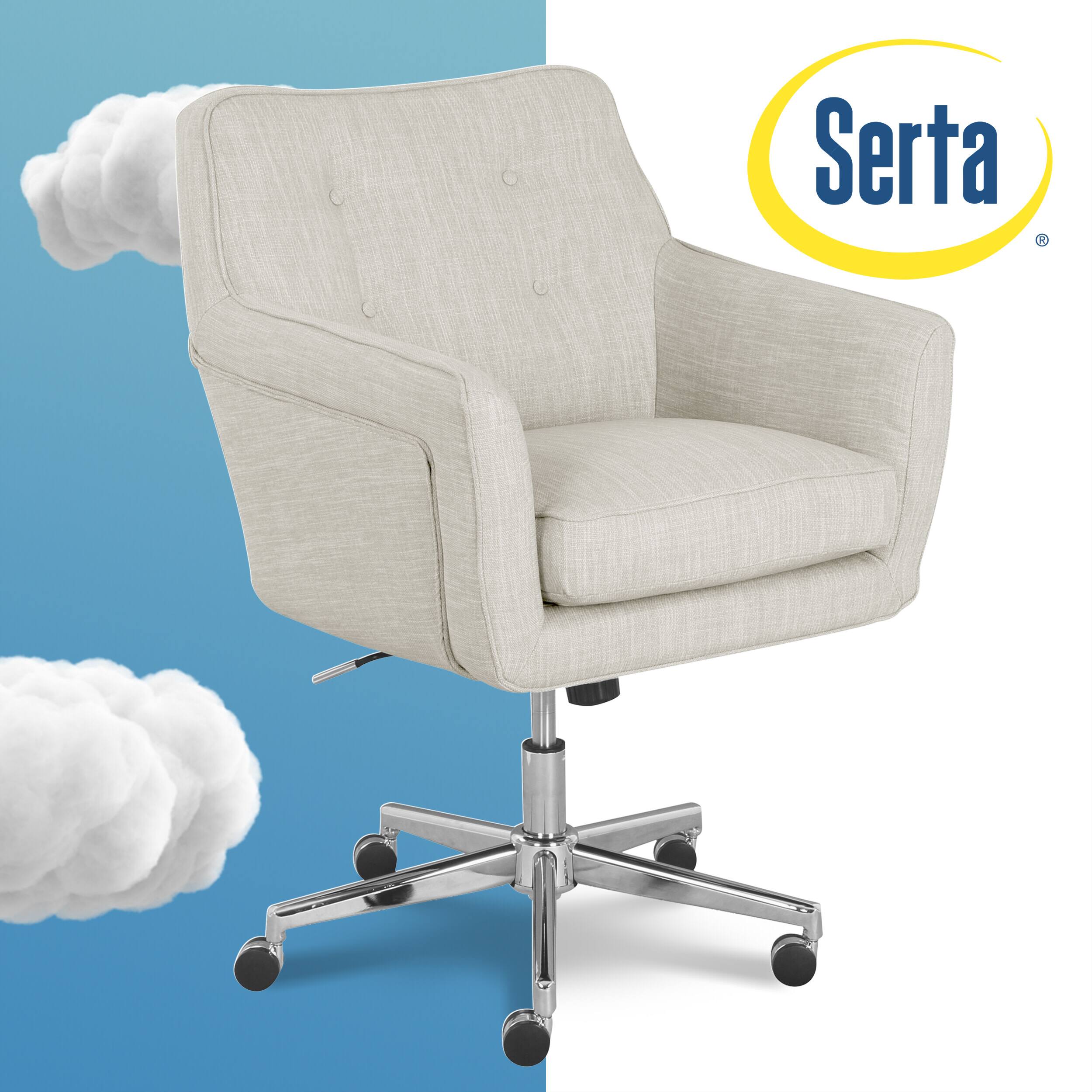 Alt View 11. Serta - Ashland Memory Foam & Twill Fabric Home Office Chair - Ivory.