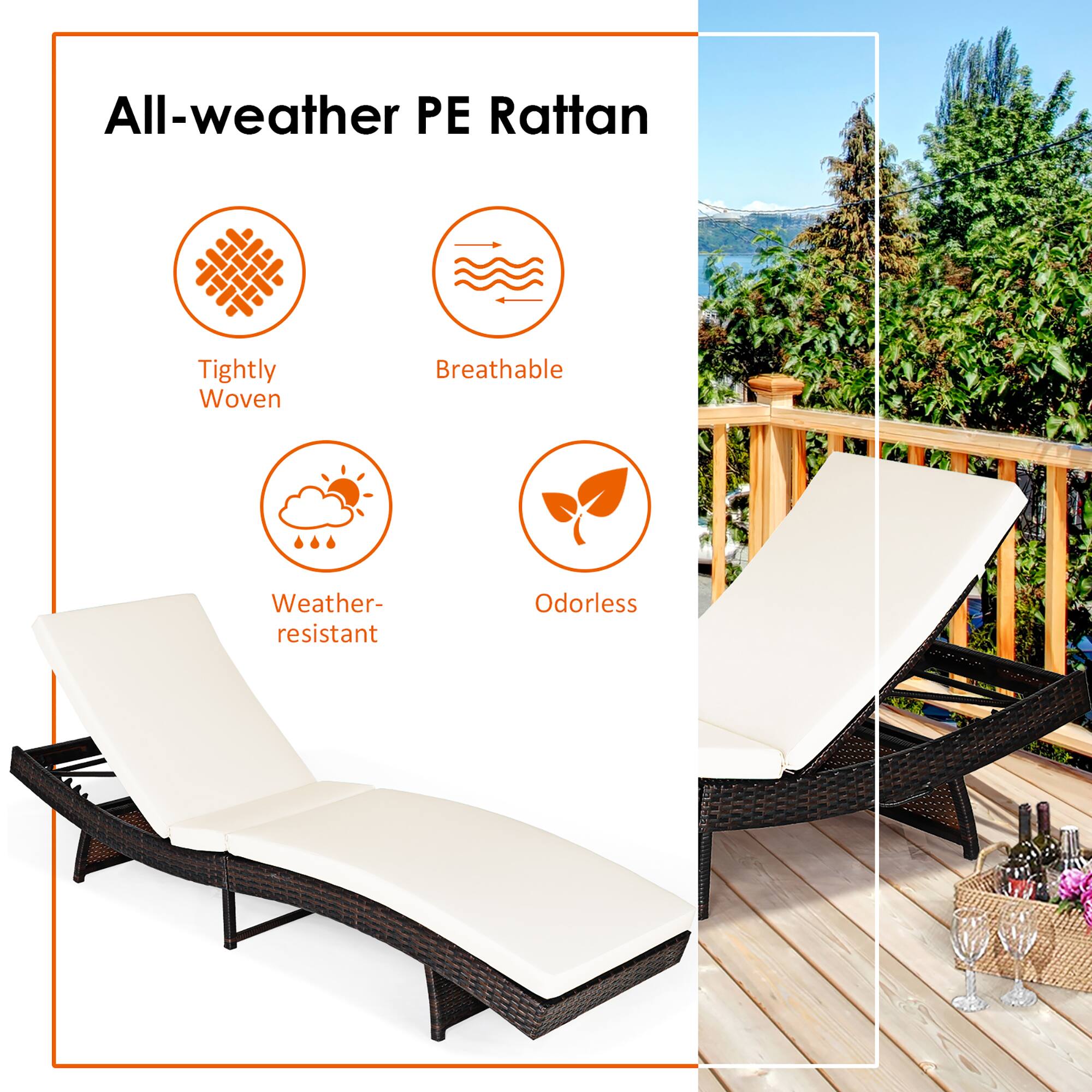 All-weather PE Rattan Tightly Woven Breathable Weather-resistant Odorless
