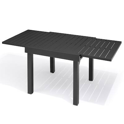 Angle. Crestlive Products - Crestlive Products 63in Large Patio All Aluminum Rust Resistant Extendable Outdoor Dining Table 31.5inWx63inL - Black.