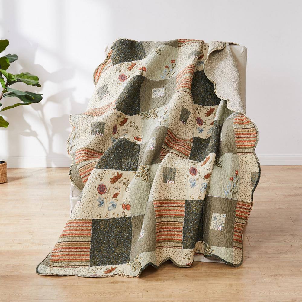 Front. Greenland Home Fashions - Greenland Home Fashions Barefoot Bungalow Sedona Accessory Throw - 50x60", Multi - Multi.