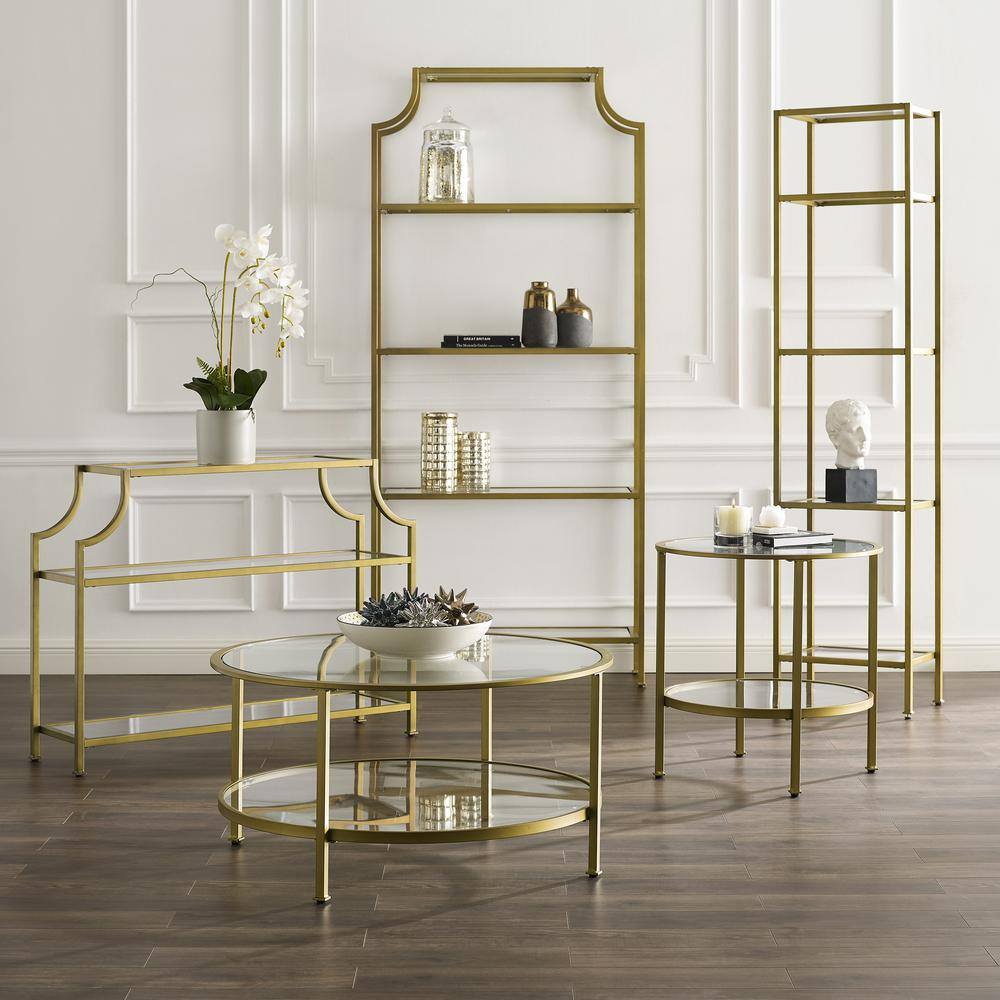 Alt View 6. Crosley Furniture - Aimee Etagere Bookcase - Soft Gold.