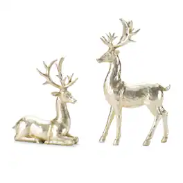 BreeBe - Holiday Deer Figurine (Set of 4) - Gold