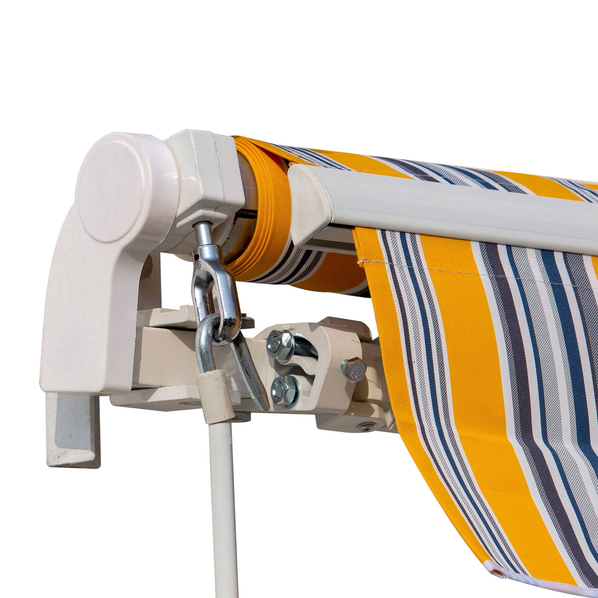 Alt View 5. Outsunny - 8' x 7' Patio Retractable Awning, Manual Exterior Sun Shade Deck Window Cover - Mixed Color.