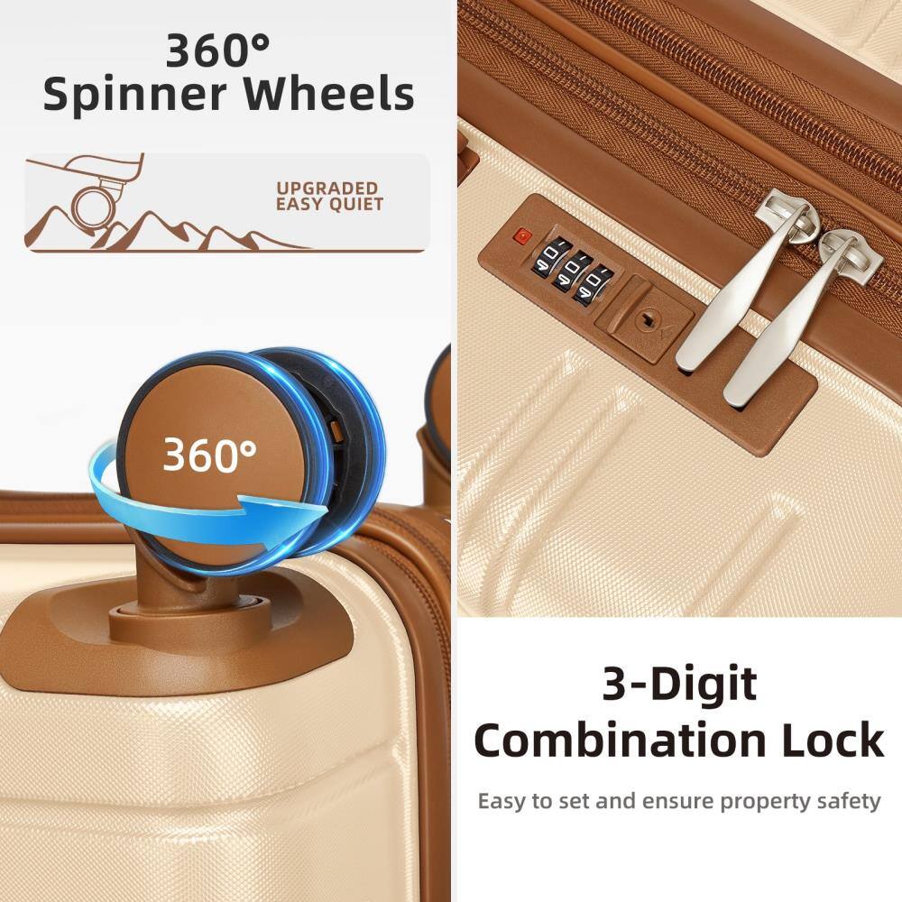360° Spinner Wheels  
UPGRADED EASY QUIET  

360°  

3-Digit Combination Lock  
Easy to set and ensure property safety