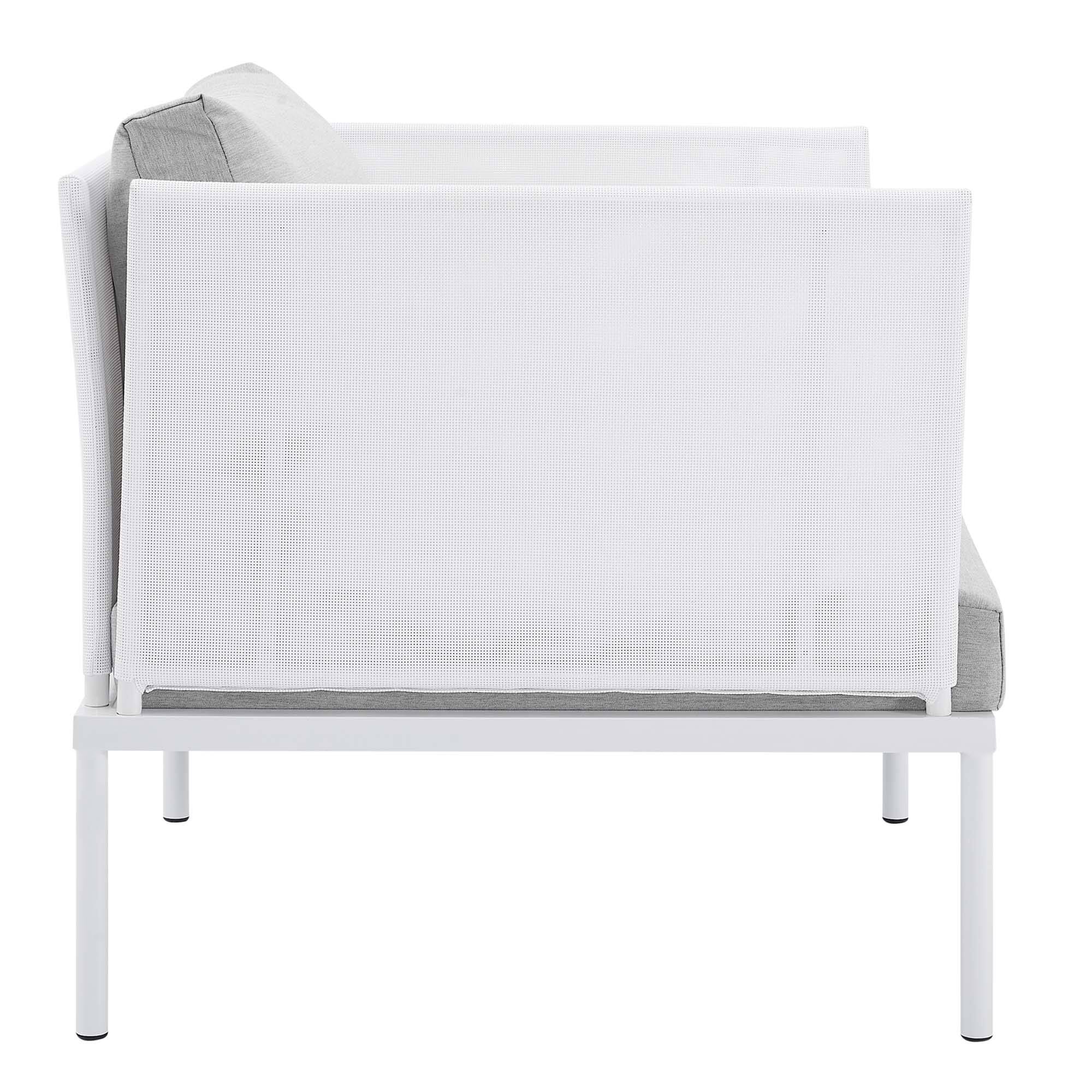 Alt View 2. Modway - Harmony Sunbrella® Outdoor Patio Aluminum Armchair by Modway - White Gray.