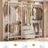 Alt View 1. Aheaplus - Sturdy Metal Garment Rack with 3 Fabric Drawers, Wall Mounted Clothing Rack with 5 Hanging Rods & Storage Shelves - Beige Oak.