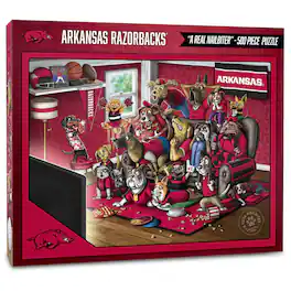 YouTheFan - Arkansas Razorbacks Purebred Fans 18'' x 24'' A Real Nailbiter 500-Piece Puzzle - Multicolor