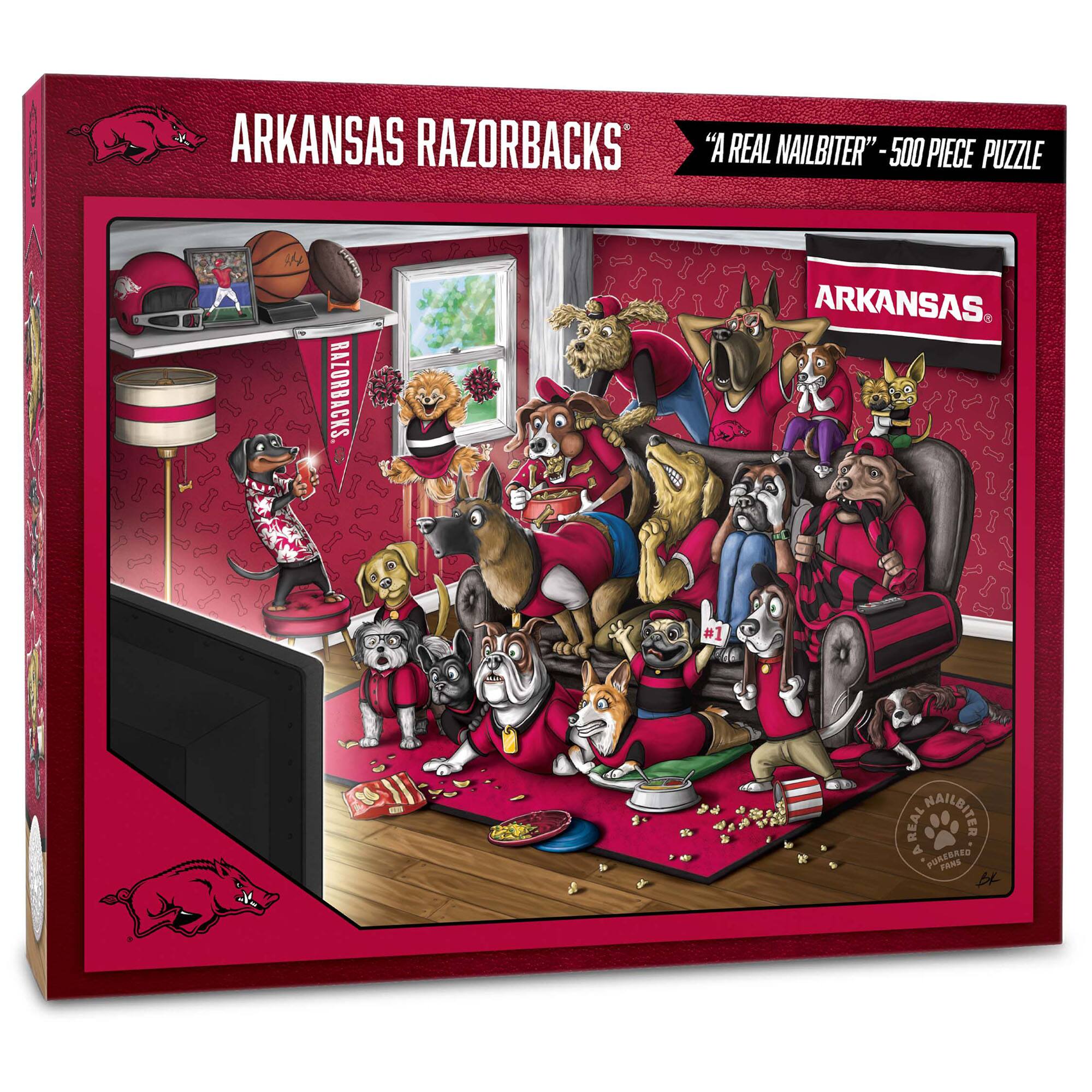 ARKANSAS RAZORBACKS  
"A REAL NAILBITER" - 500 PIECE PUZZLE  
ARKANSAS #1