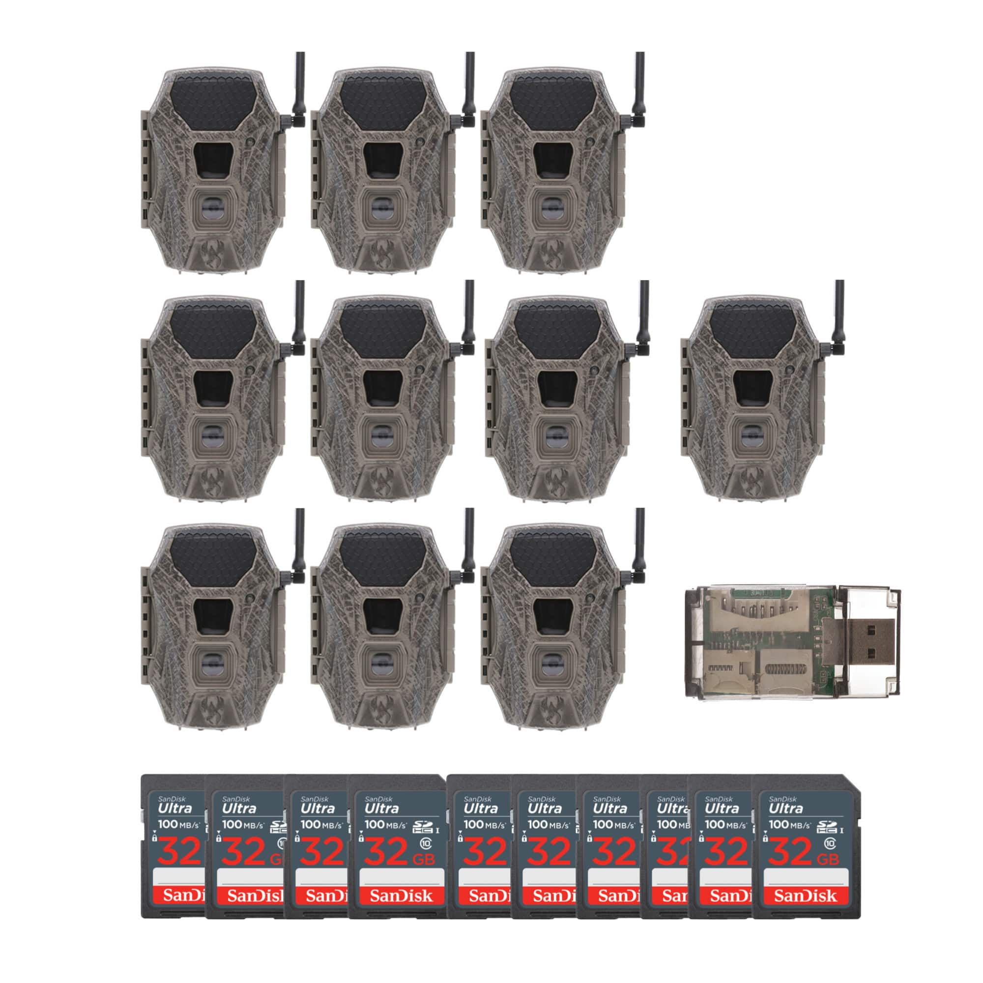 Wildgame Innovations - TERRA CELL 20MP CAM - AT&T Trail Camera with 32GB Memory Card and Card Reader(10 Pack)