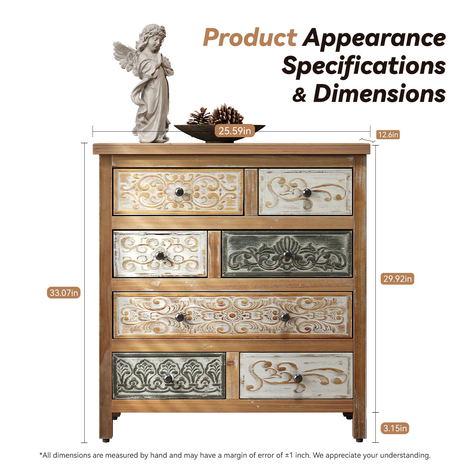 Product Appearance Specifications & Dimensions

- 25.59in
- 12.6in
- 33.07in
- 29.92in
- 3.15in

*All dimensions are measured by hand and may have a margin of error of ±1 inch. We appreciate your understanding.