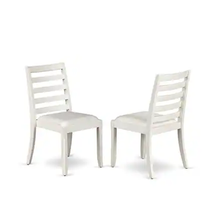 Front. Luxe - Dining Room Chair with Cream Linen Fabric - Antique White.