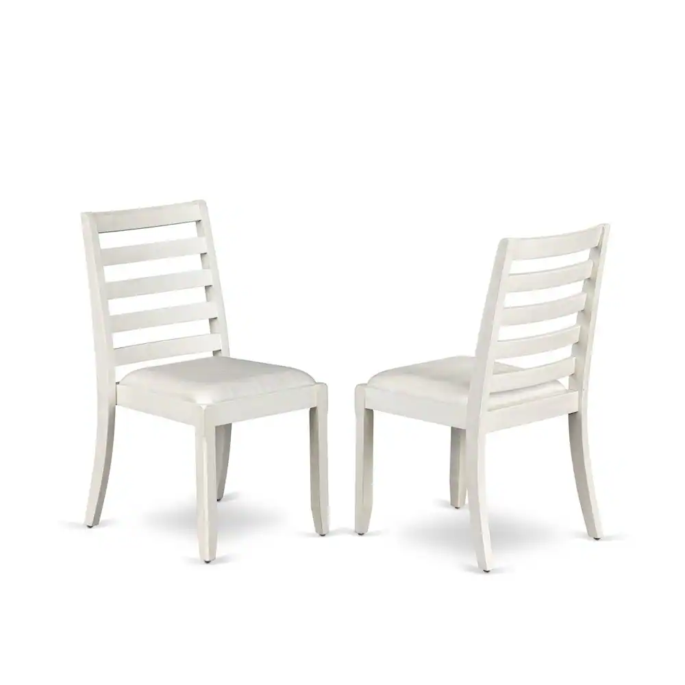 Front. Luxe - Dining Room Chair with Cream Linen Fabric - Antique White.