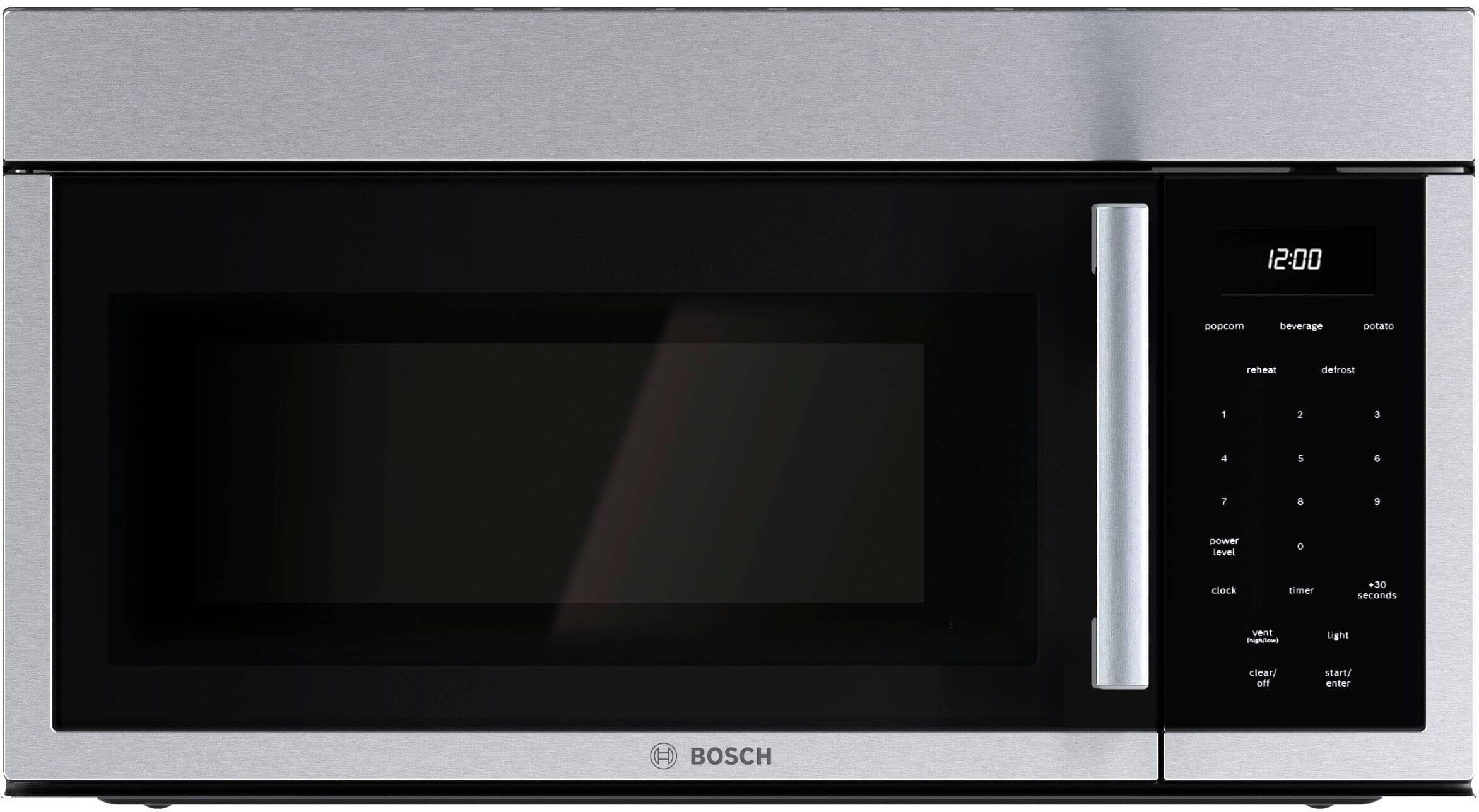 Bosch - 300 Series 1.7 Cu. Ft. Over-the-Range Microwave with Sensor Cooking and Multi-Speed 300 CFM Vent - Stainless Steel - Front_Zoom