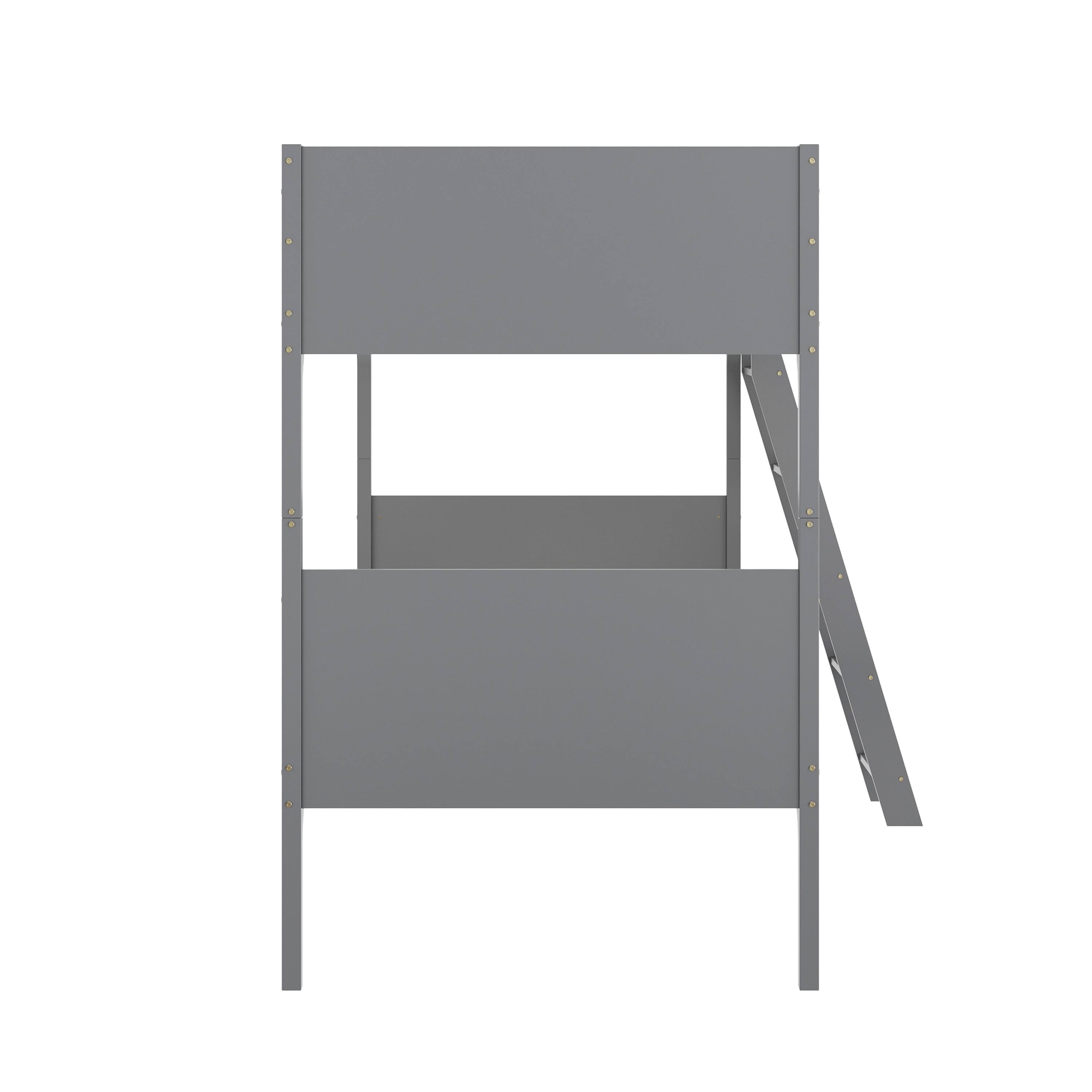 Alt View 8. Emma + Oliver - Samuel Kids Bunk Bed with Convertible, Solid Wood Slatted Frame and Easy-to-Climb Ladder with No Box Spring Required - Gray.