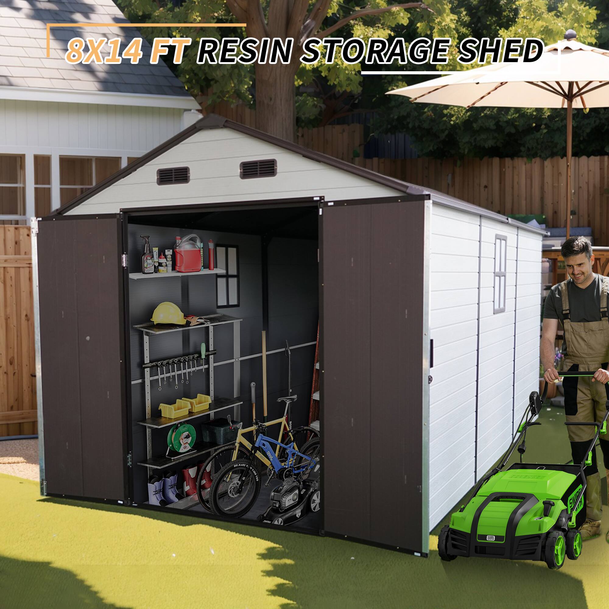 8X14 FT RESIN STORAGE SHED
