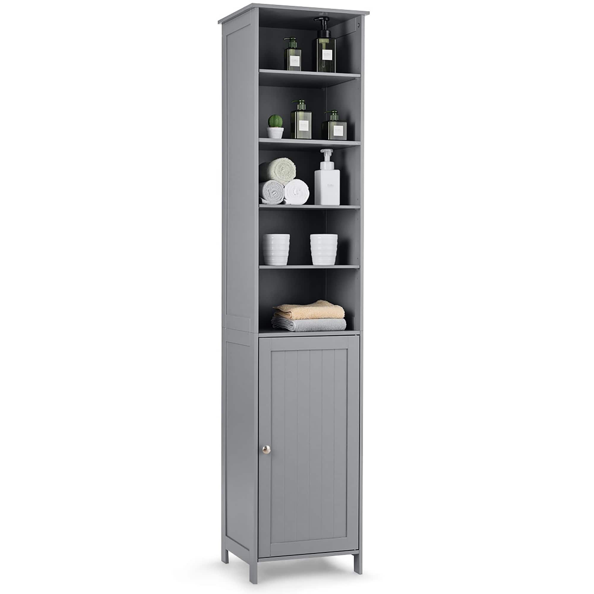 "Costway - 72""H Bathroom Tall Floor Storage Cabinet Shelving Display - Gray" price history on PriceWatchPro