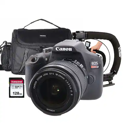 Vivitar Transcend & SP V30 XC I 128GB Canon Lens EF-S Zoom 18-55mm Canon 1:3.5-5.6 IS II 9 2 EOS Rebel T7 Vivitar 58mm