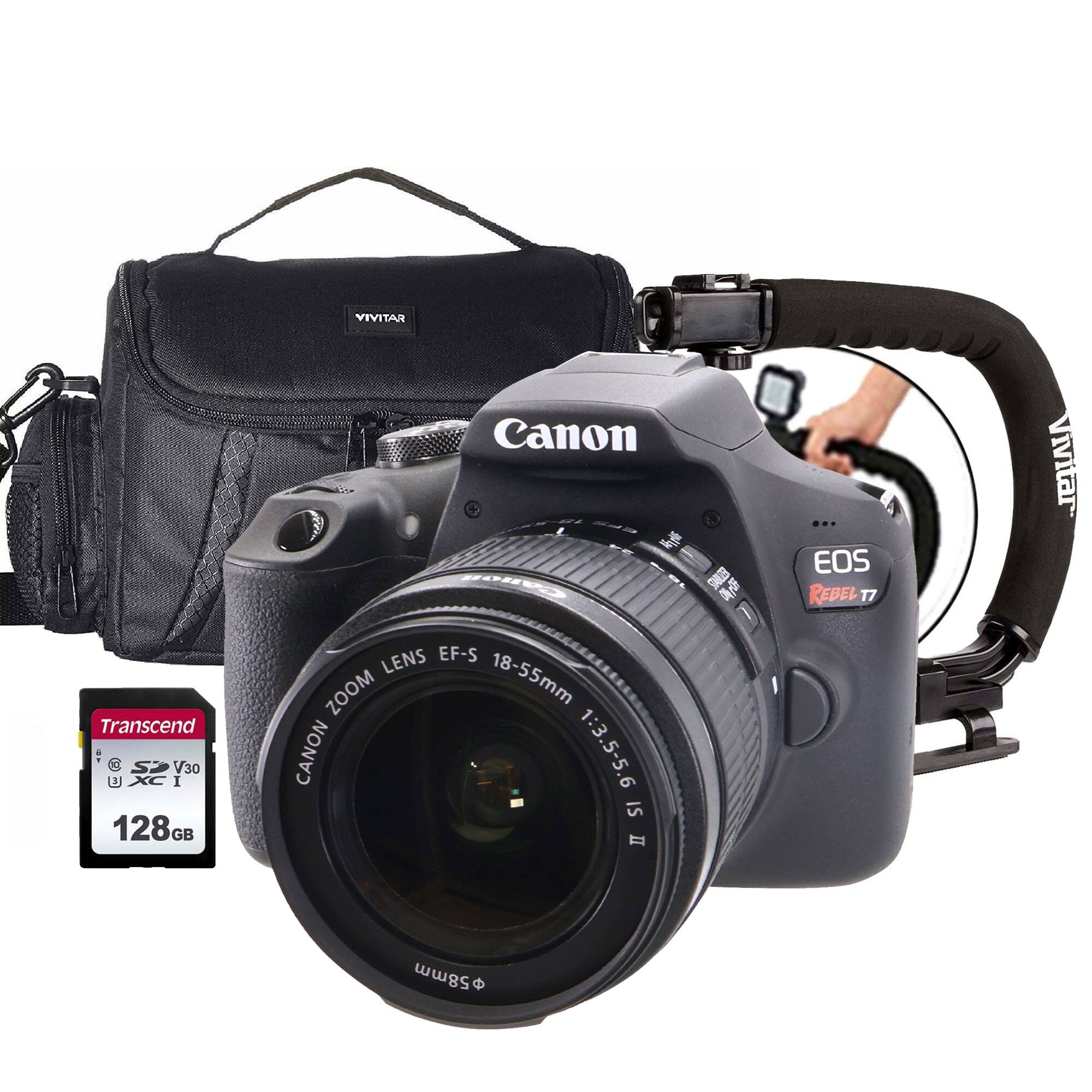 Vivitar Transcend & SP V30 XC I 128GB Canon Lens EF-S Zoom 18-55mm Canon 1:3.5-5.6 IS II 9 2 EOS Rebel T7 Vivitar 58mm
