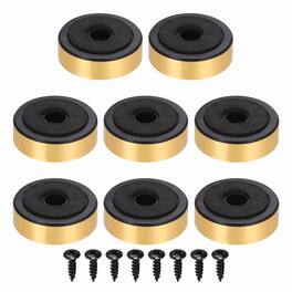 Unique Bargains - 8pcs Speaker Isolation Feet, 48x15mm Plastic Foam Shock Absorption Pad Anti Vibration for Amplifier HiFi - Gold