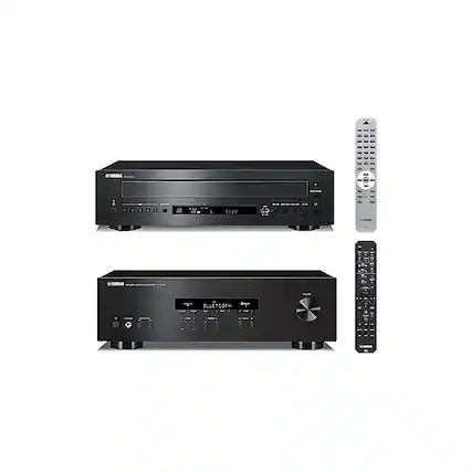 Front. Yamaha - Yamaha R-S202BL Stereo Receiver & CD-C603 5-Disc CD Changer Bundle with USB Playback - Black.