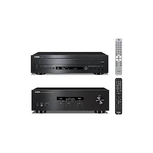 Yamaha - R-S202BL Stereo Receiver & CD-C603 5-Disc CD Changer Bundle with USB Playback - Black